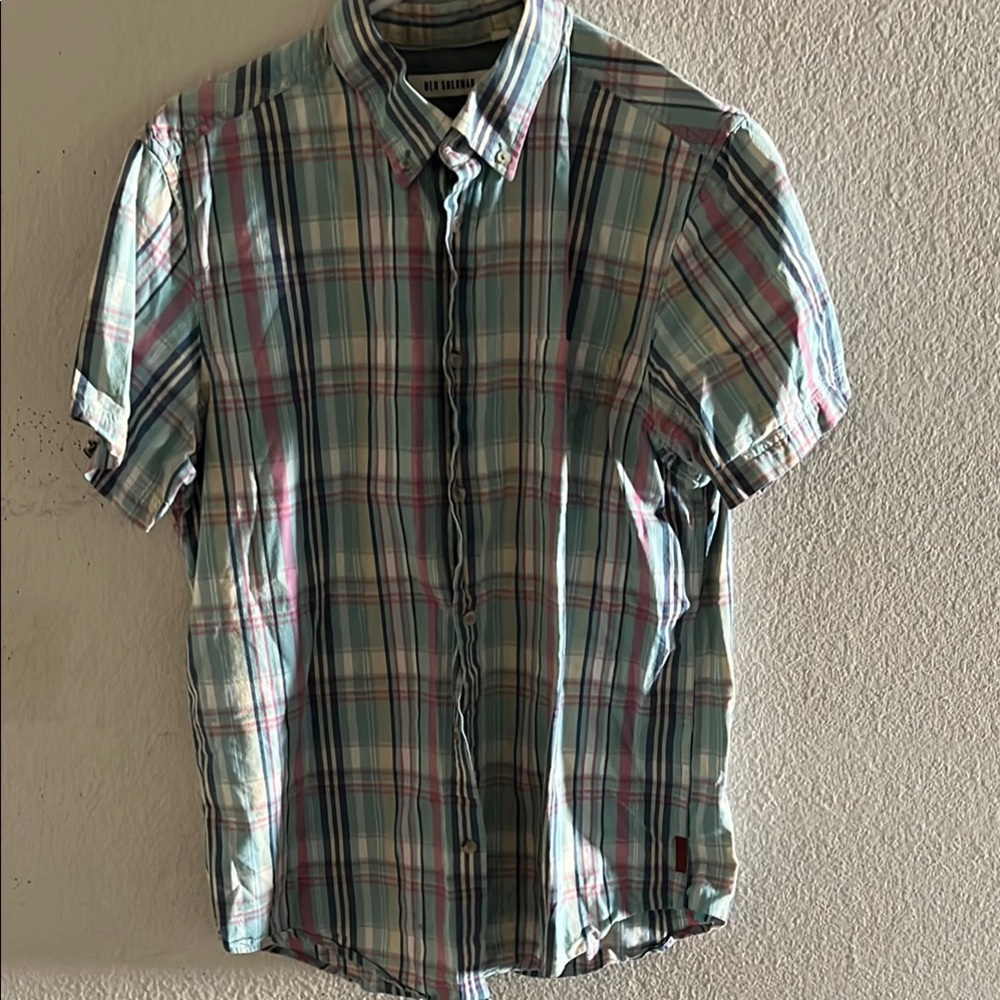 Ben Sherman Blue and Red Casual Button Down Shirt
